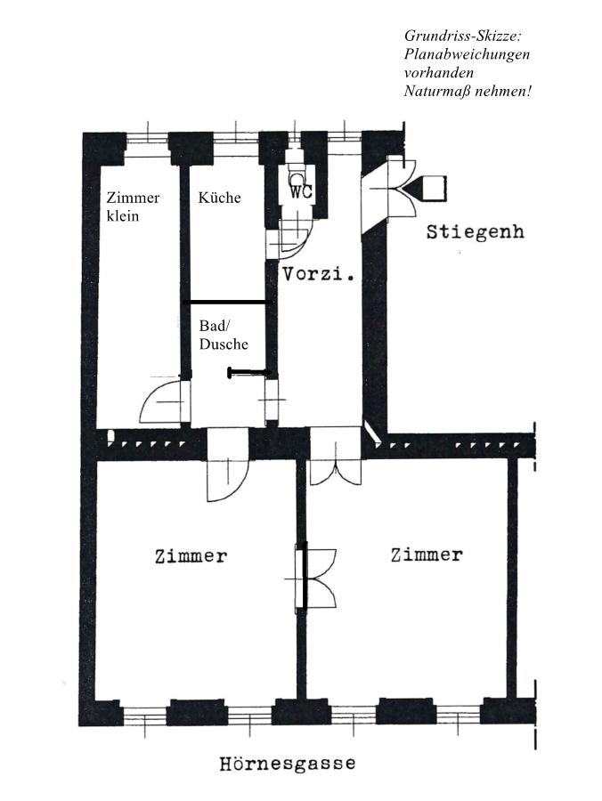 z Grundriss-Skizze - Hörnesgasse/unbefristet: Freundliche 3-Zimmer-Wohnung in ruhiger Lage