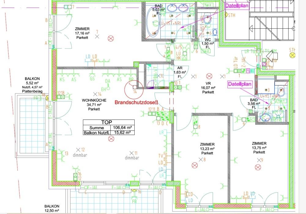 z Grundriss floor plan - Großzügiges Apartment, Grünruhelage Rodaun, inkl. Garagenplatz, neuwertig / Top equipped flat with two balconies