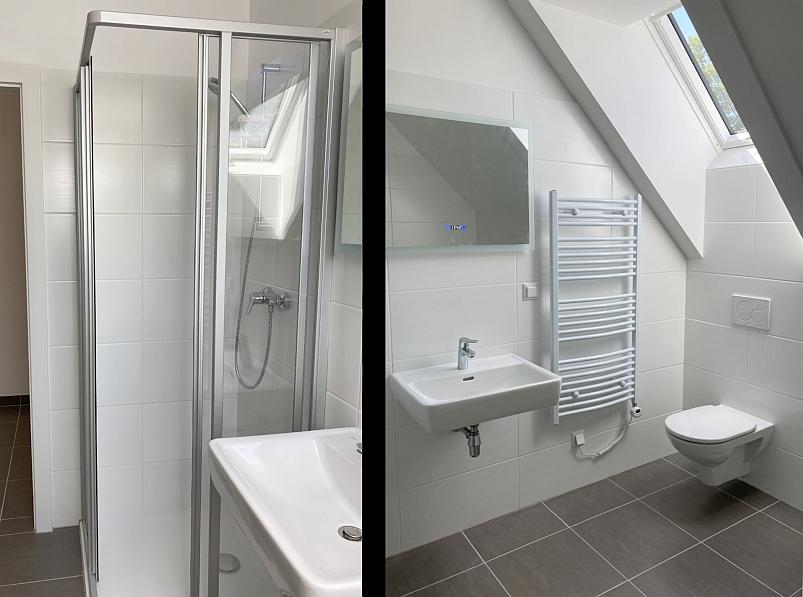 h Bad Dusche WC - Adalbert Stifter-Gasse: 2 Zimmer mit Fernblick, Dachgeschoss, Klimaanlage