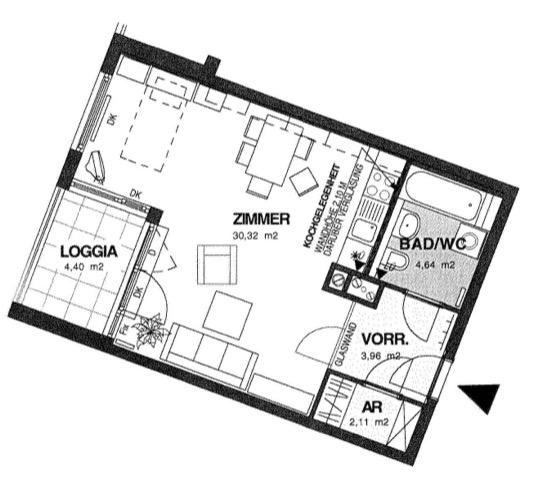 z grundriss skizze - 1130 Wien/Unter St. Veit: Attraktive Garçonnière mit Loggia - Garten und Dachterrasse zur allgemeinen Nutzung