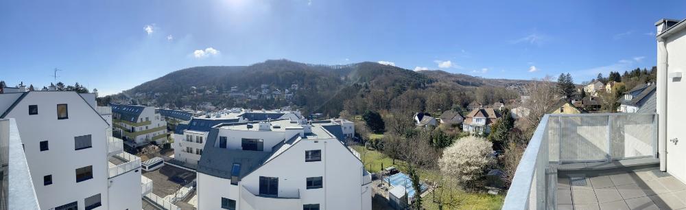 a Panoramablick Terrasse - Adalbert Stifter-Gasse: 2 Zimmer mit Fernblick, Dachgeschoss, Klimaanlage